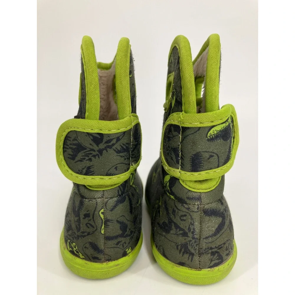 Bogs Baby Bogs Dino Boots Infants 8 Green Good Waterproof Faux Fur Dinosaur